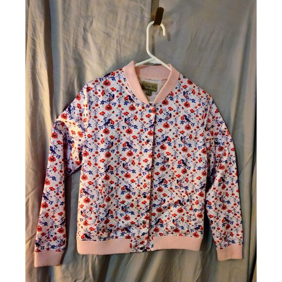 Satin Bomber Jacket w/ Birds & Flowers US 6 UK 10 by Lindy Bop - Picture 1 of 7